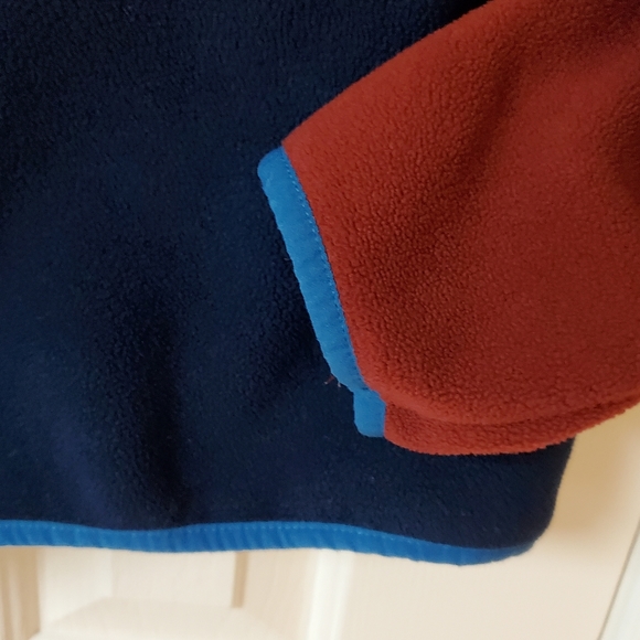 ๐ Arizona Jean Co. Fleece Pullover with Hood, Burgundy / Navy, Size L - Picture 7 of 12